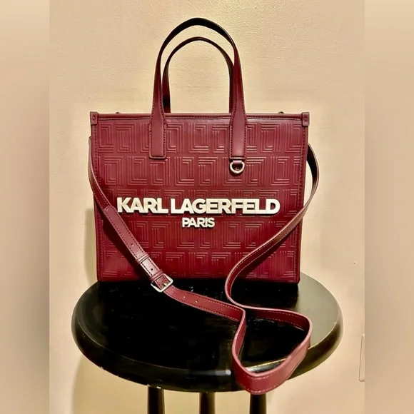 Karl Lagerfeld Burgundy Tote Bag - Picture 3 of 8